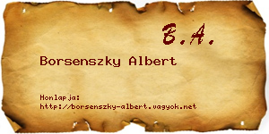 Borsenszky Albert névjegykártya